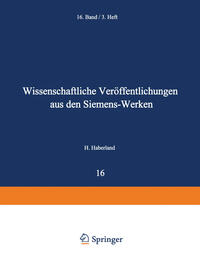 Vorderes Coverbild Wissenschaftliche Veröffentlichungen aus den Siemens-Werken