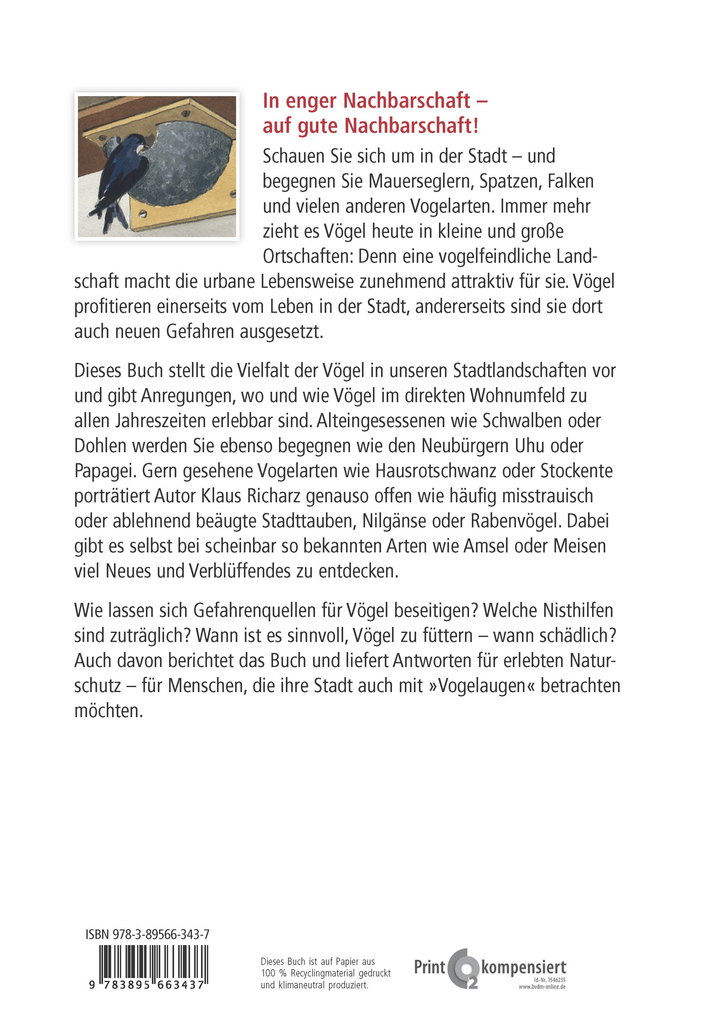 Rückseitencover Vögel in der Stadt