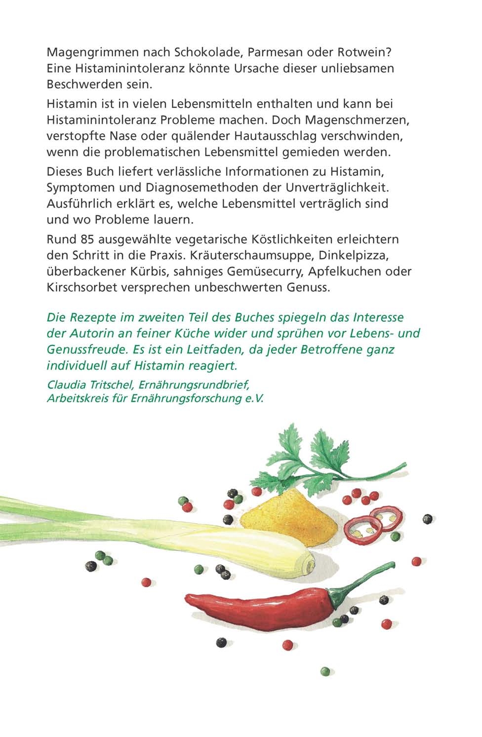 Rückseitencover Histaminarm kochen - vegetarisch
