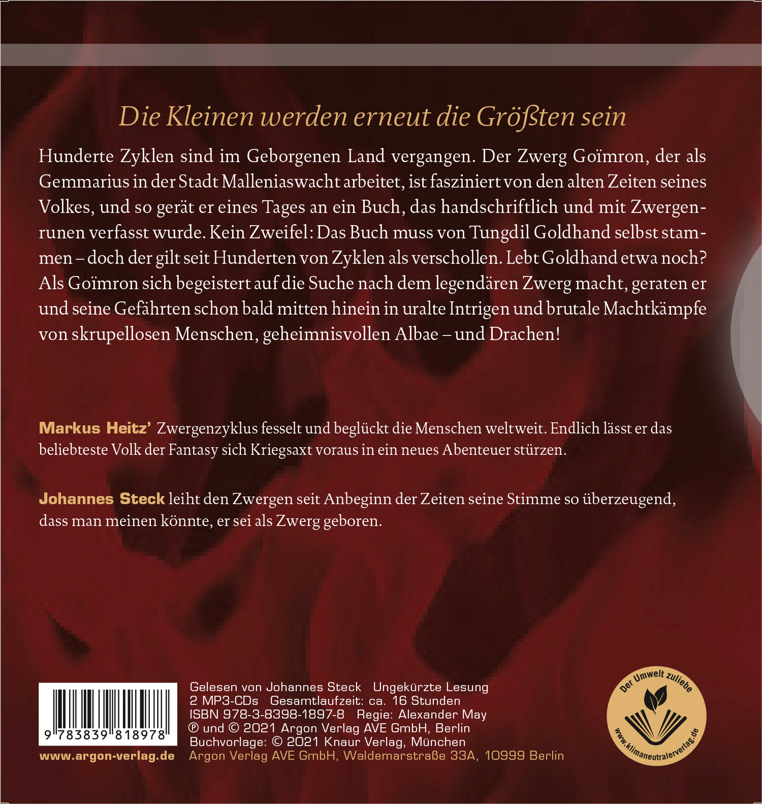 Rückseitencover Die Rückkehr der Zwerge 1