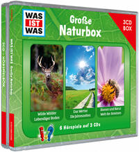 Vorderes Coverbild WAS IST WAS 3-CD Hörspielbox. Große Naturbox