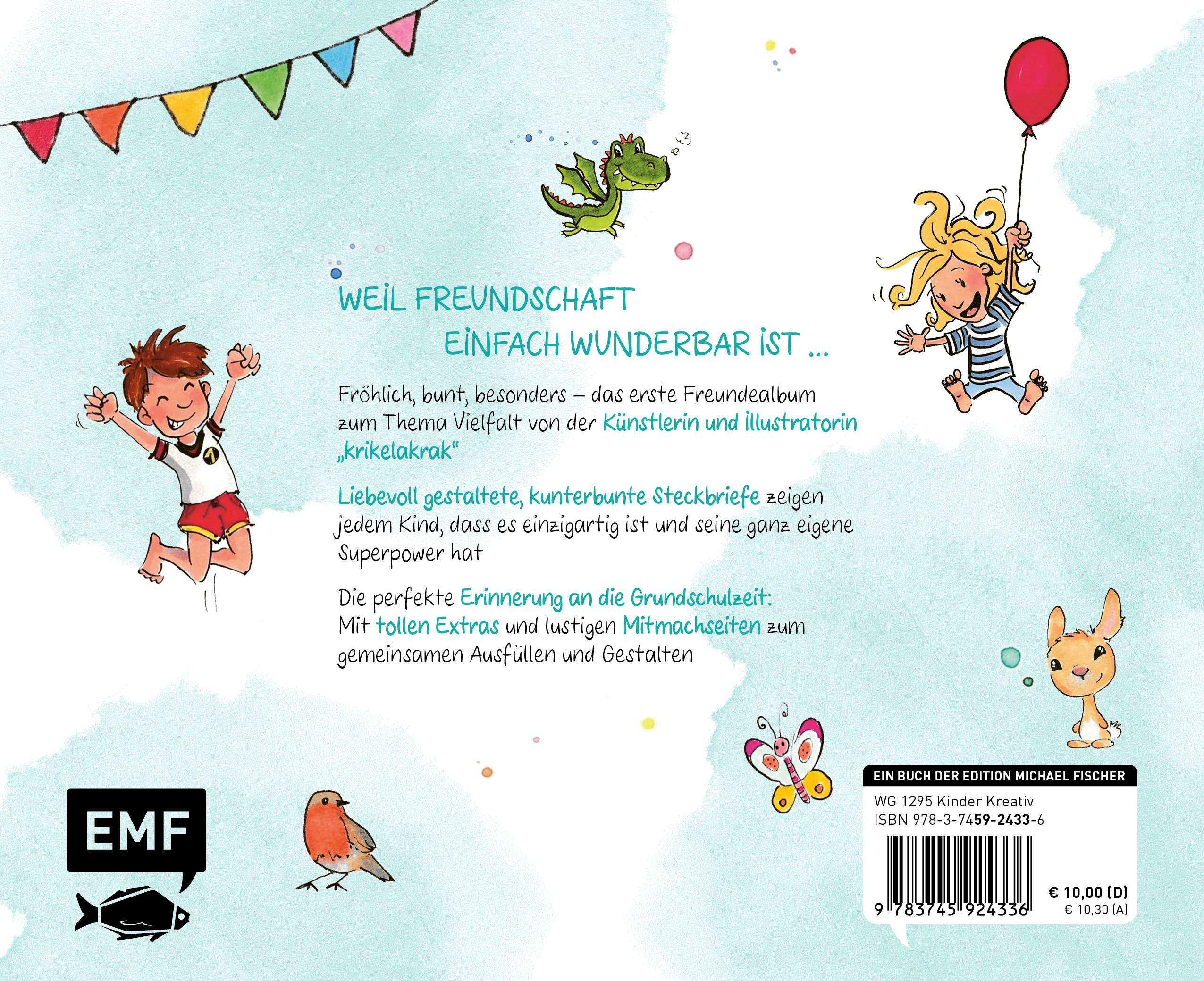 Rückseitencover Meine Freunde: Mutig, stark & wunderbar – Ein Eintragalbum für ALLE zum Thema Vielfalt