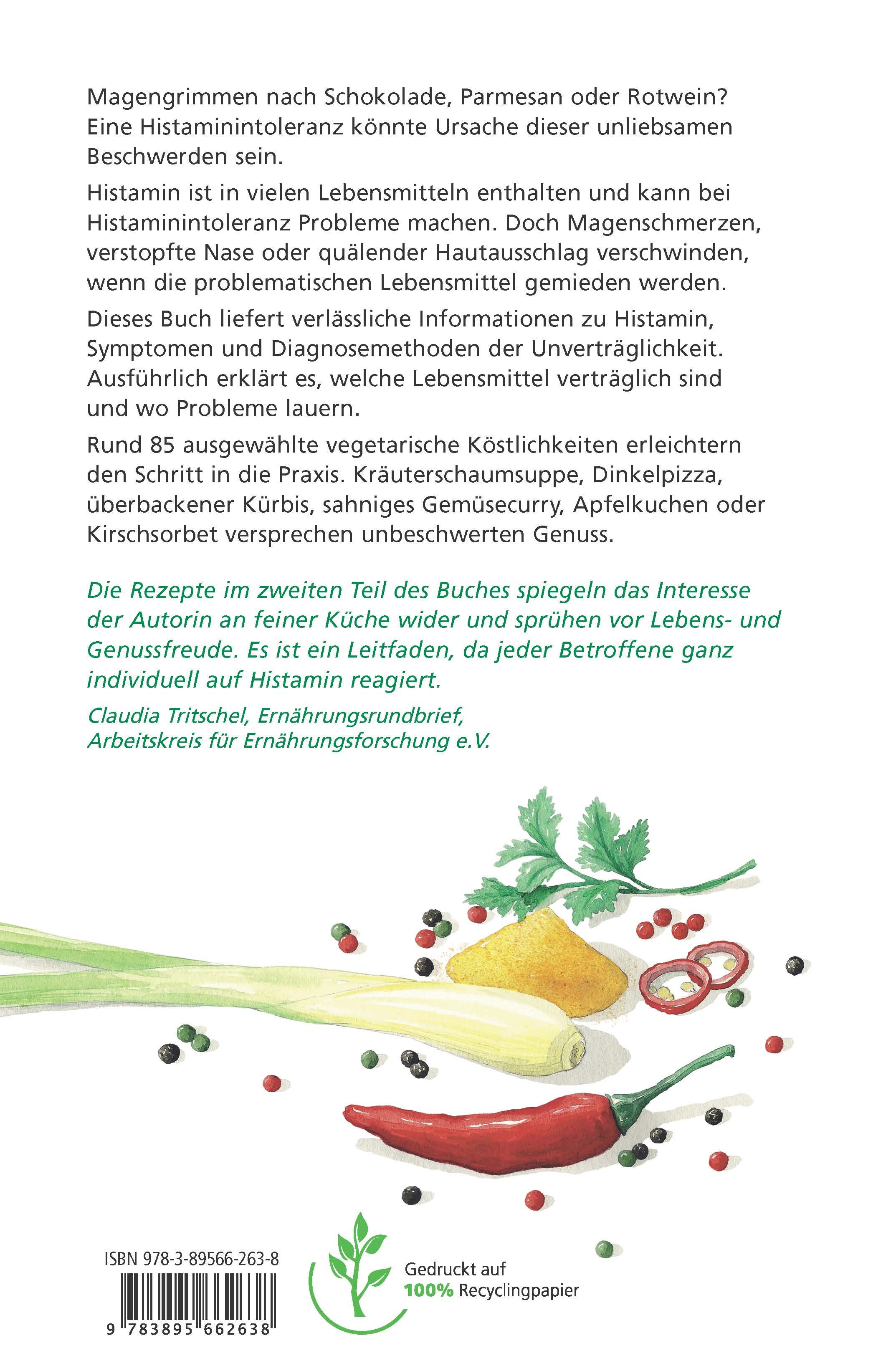 Rückseitencover Histaminarm kochen - vegetarisch