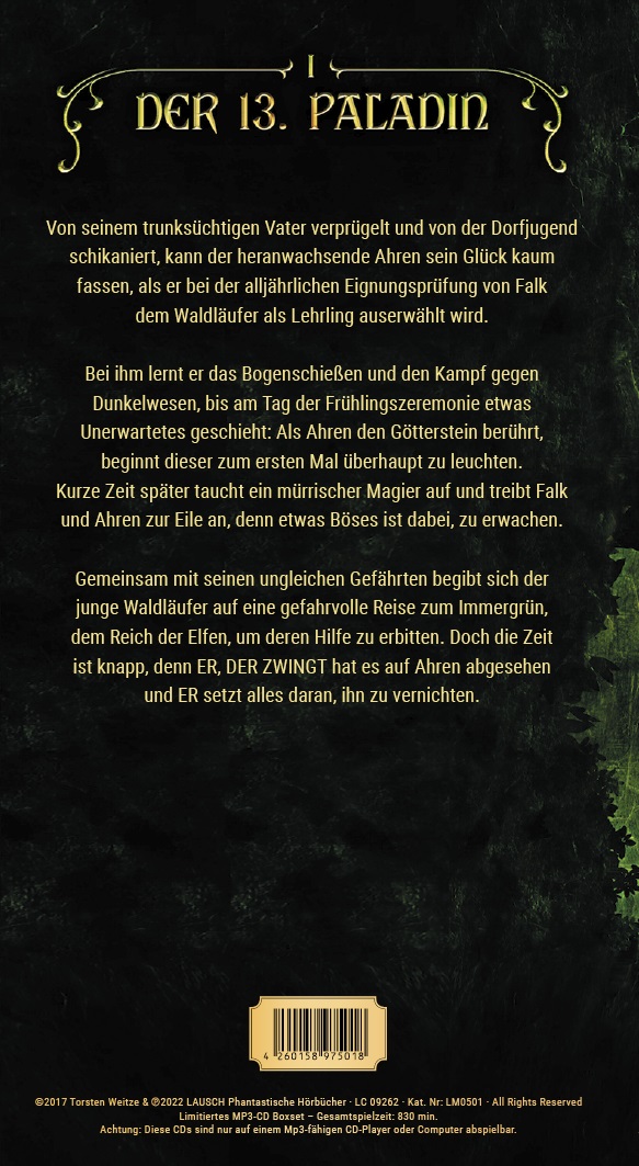 Rückseitencover Ahren: Der 13. Paladin Band I