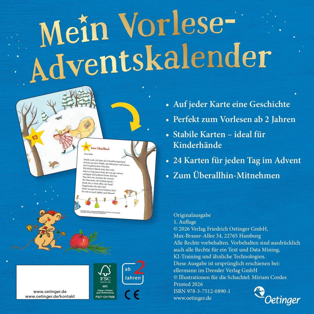 Rückseitencover Mein Vorlese-Adventskalender