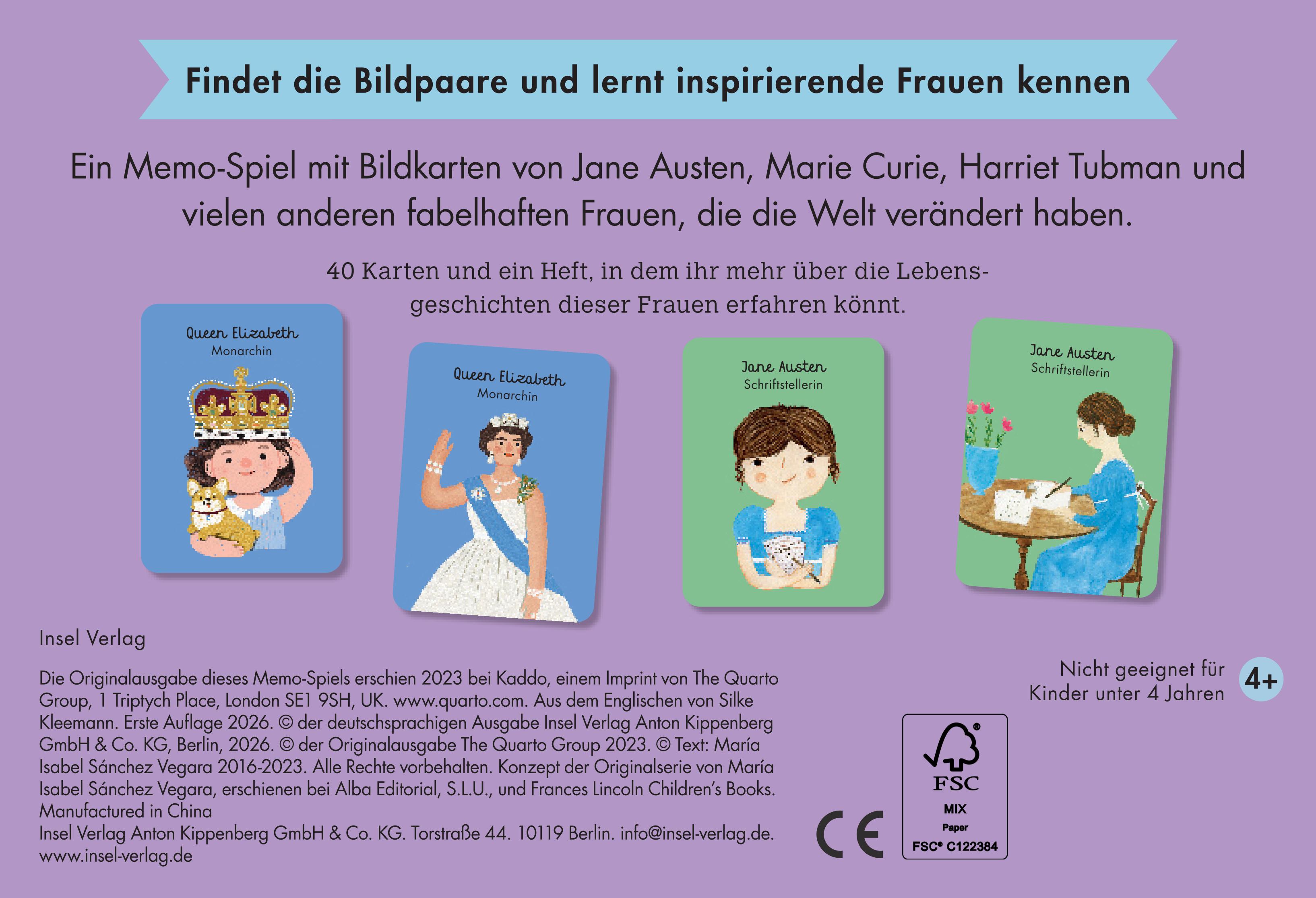 Rückseitencover Little People, Big Dreams – Das Memo-Spiel