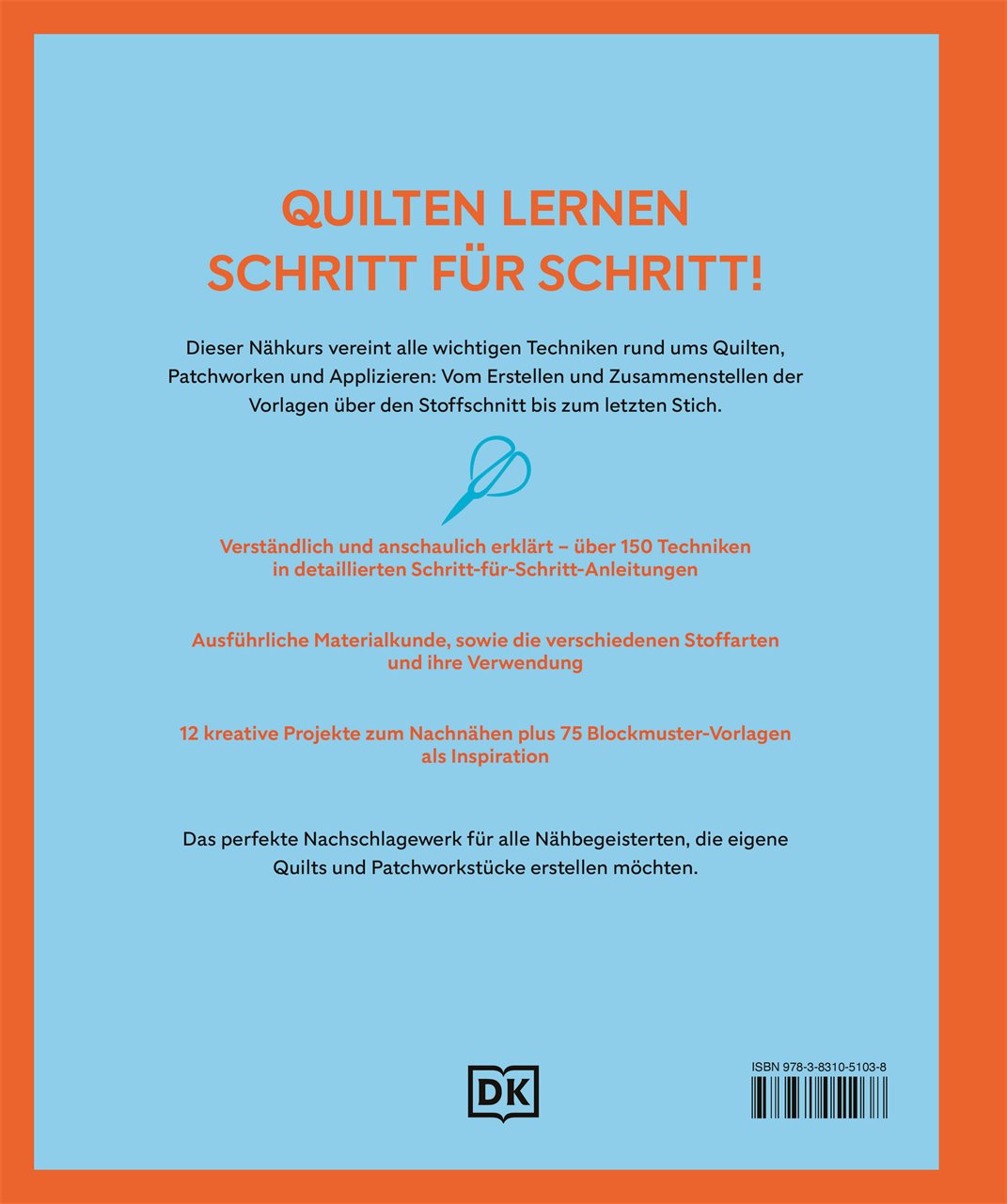 Rückseitencover Quilten – die große Schule