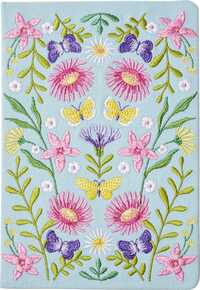 Vorderes Coverbild Blütenträume Notizbuch bestickt, A5 - 240 Seiten, mint