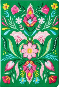 Vorderes Coverbild Fiesta del Sol Notizbuch bestickt A5 - 240 Seiten, grün