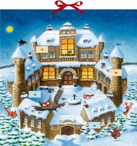Vorderes Coverbild Zettel-Adventskalender – Weihnachtsraub auf Burg Felsenfest