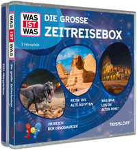 Vorderes Coverbild WAS IST WAS 3-CD Hörspielbox. Die große Zeitreisebox