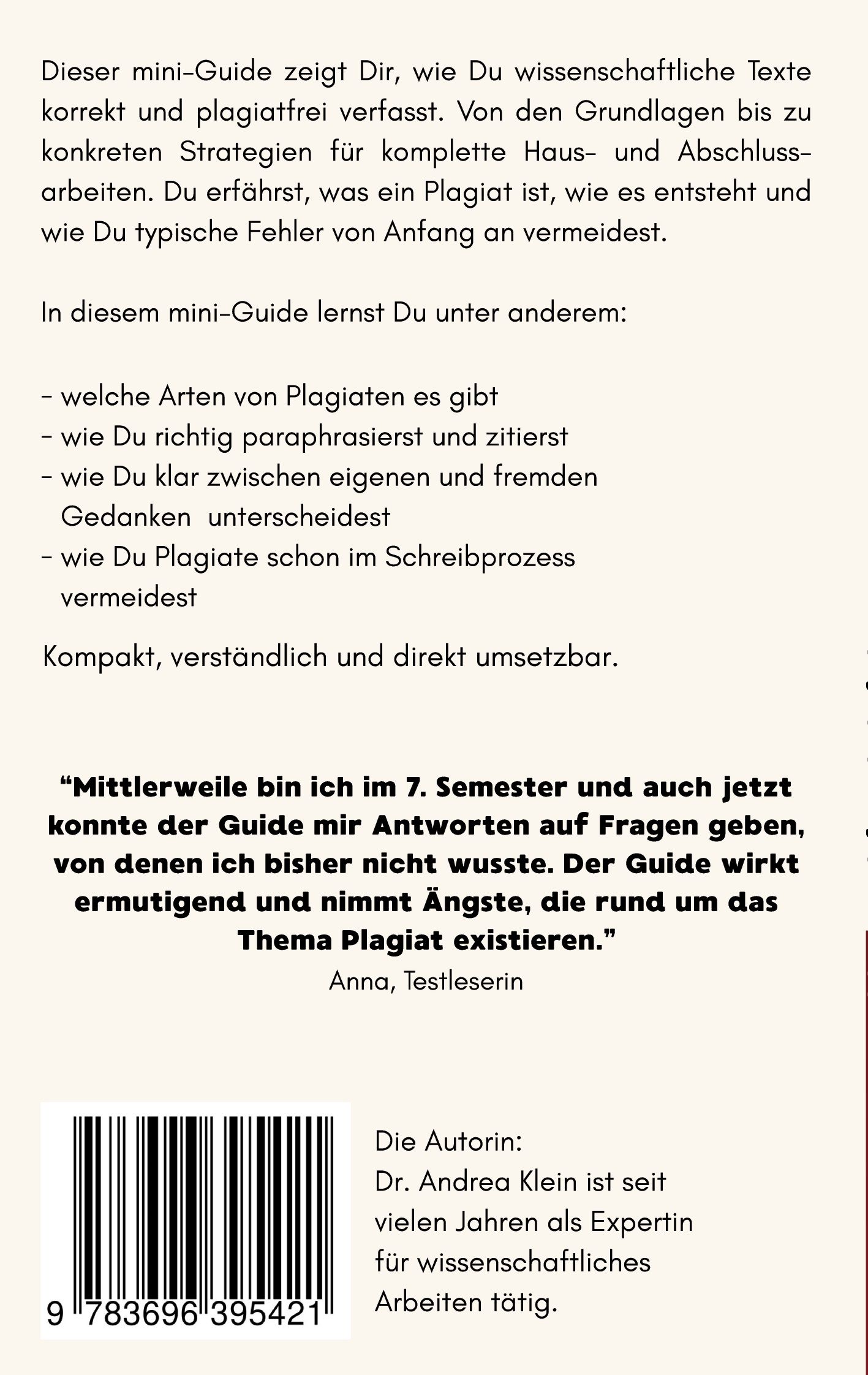 Rückseitencover einfach plagiatfrei