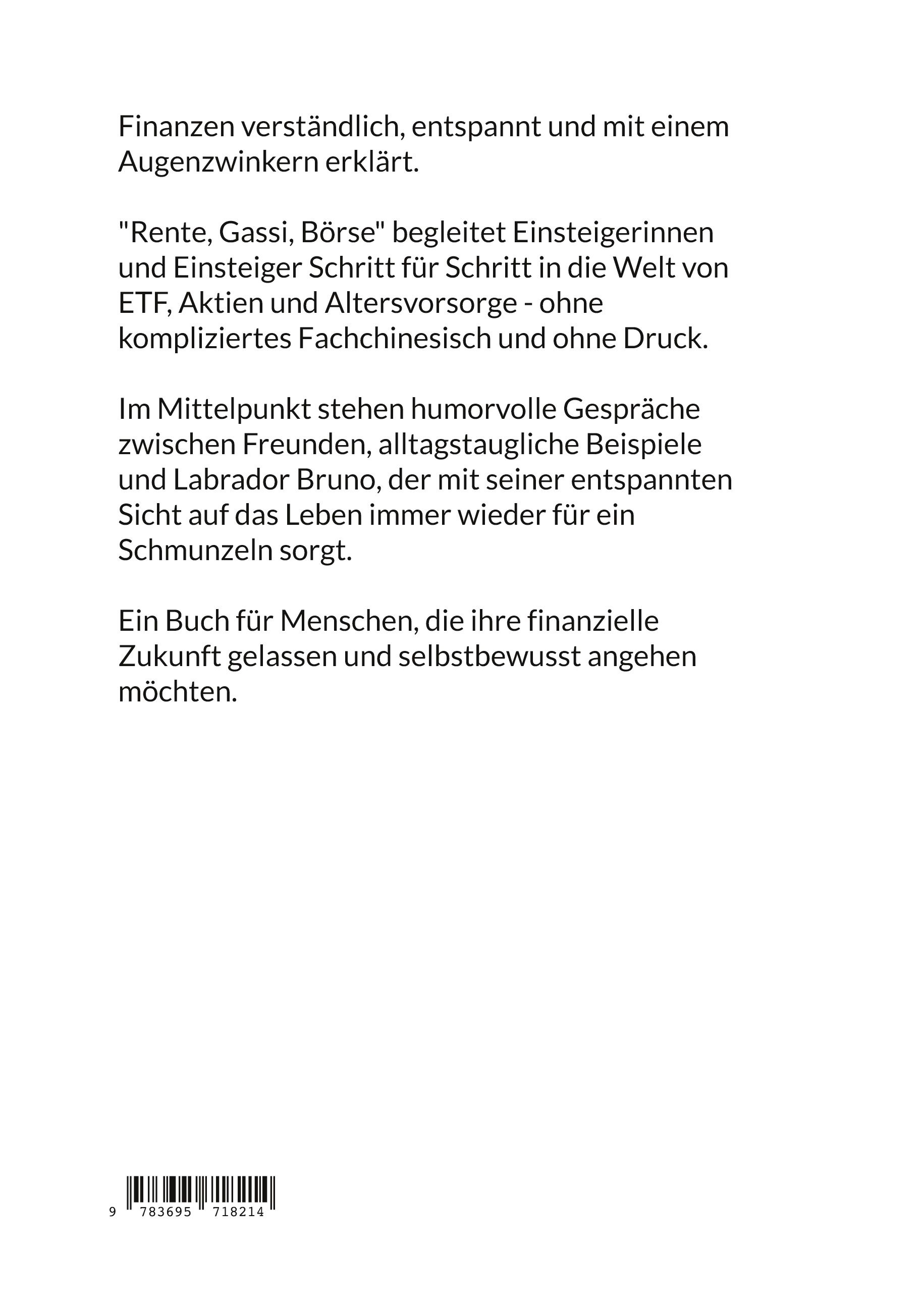 Rückseitencover Rente, Gassi, Börse