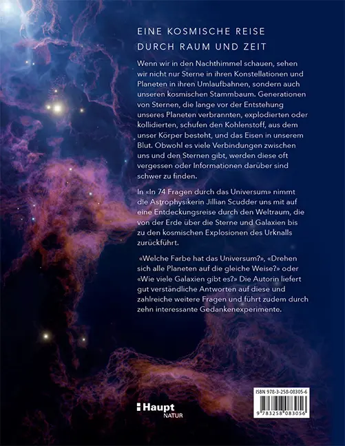 Rückseitencover In 74 Fragen durch das Universum