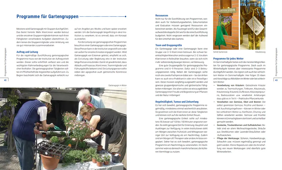 Beispielinhalt (Bild) Praxisbuch Gartenagogik