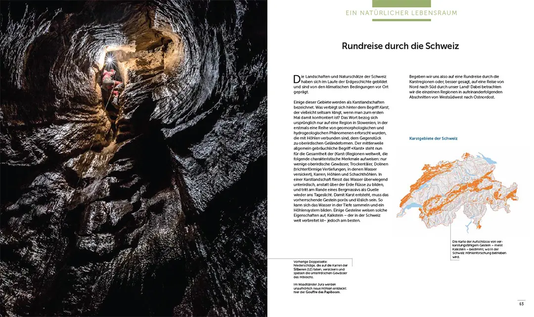 Beispielinhalt (Bild) In den Höhlen der Schweiz