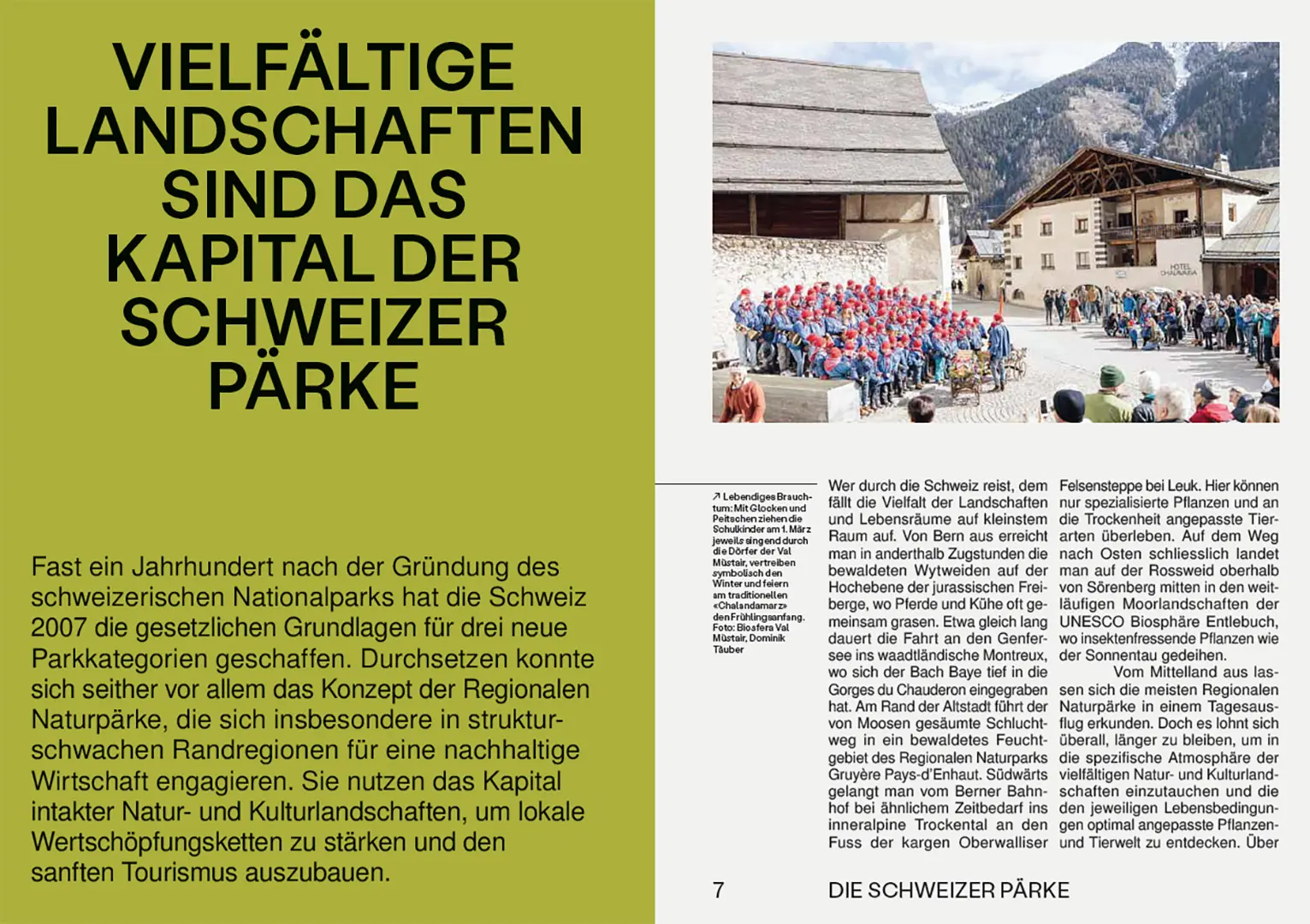 Beispielinhalt (Bild) Die Schweizer Pärke