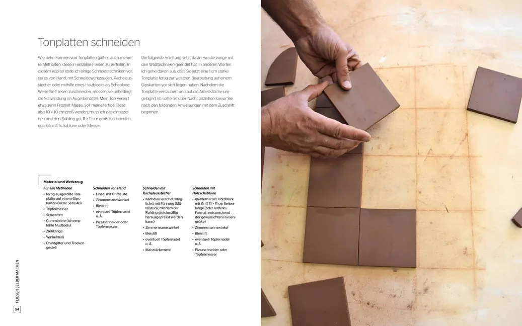 Beispielinhalt (Bild) Handgemachte Fliesen aus Keramik