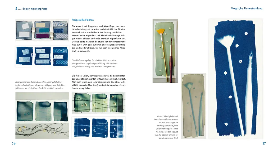 Beispielinhalt (Bild) Blaue Wunder - Techniken und Projekte mit Cyanotypie