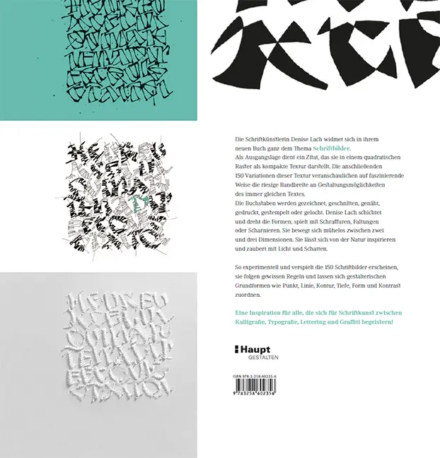 Rückseitencover Schriftbilder – experimentelle Kalligrafie