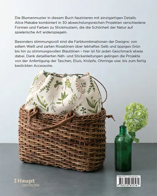 Rückseitencover Blumenmuster sticken