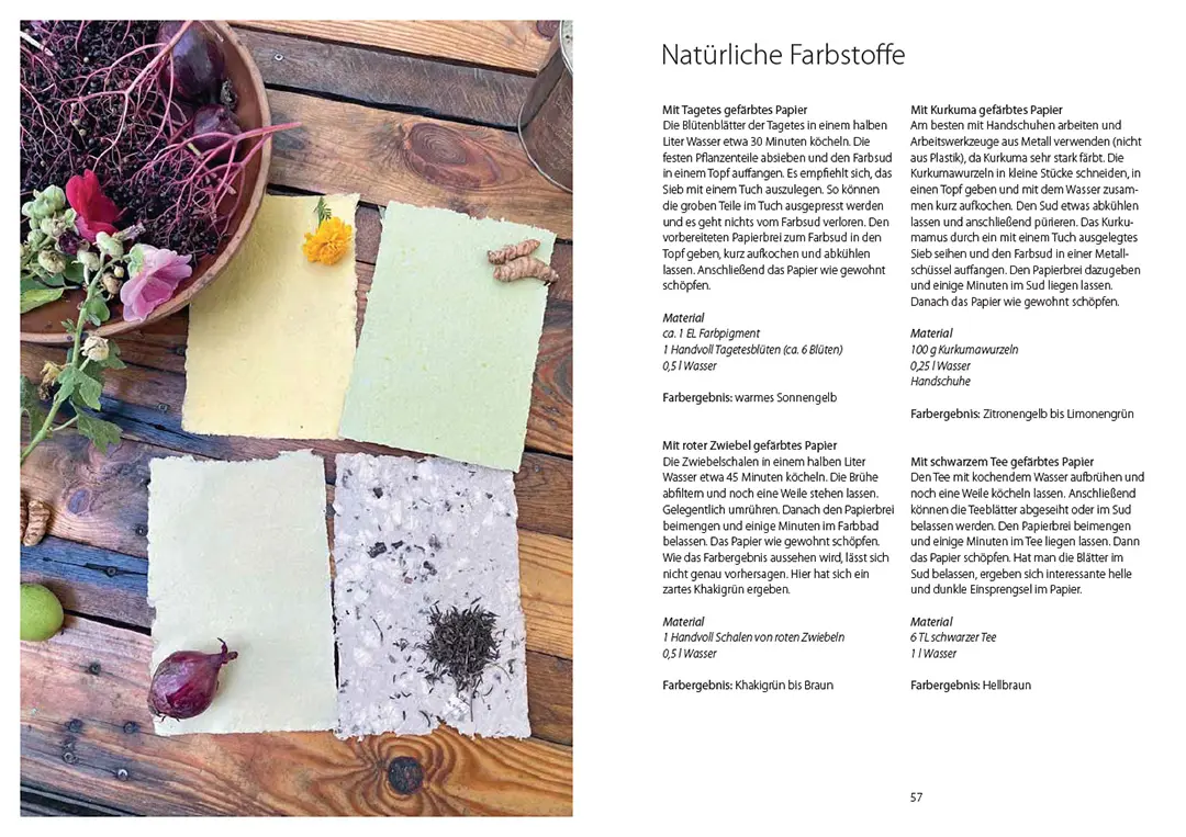 Beispielinhalt (Bild) Papiere schöpfen und gestalten