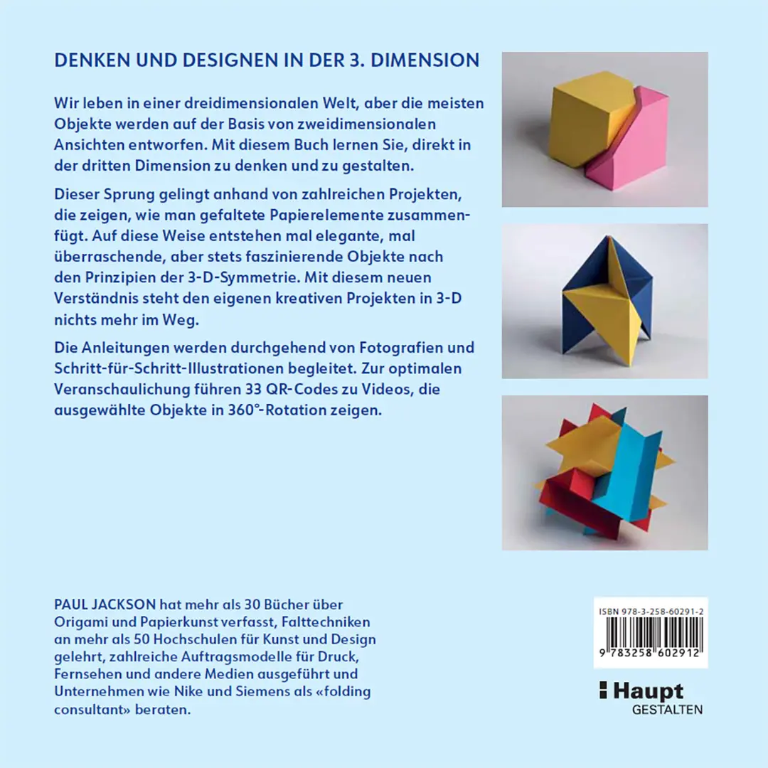 Rückseitencover Papier in der dritten Dimension