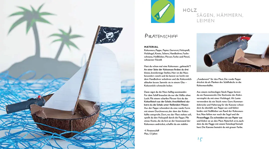 Beispielinhalt (Bild) Kinder-Werkstatt Holz, Stein, Metall