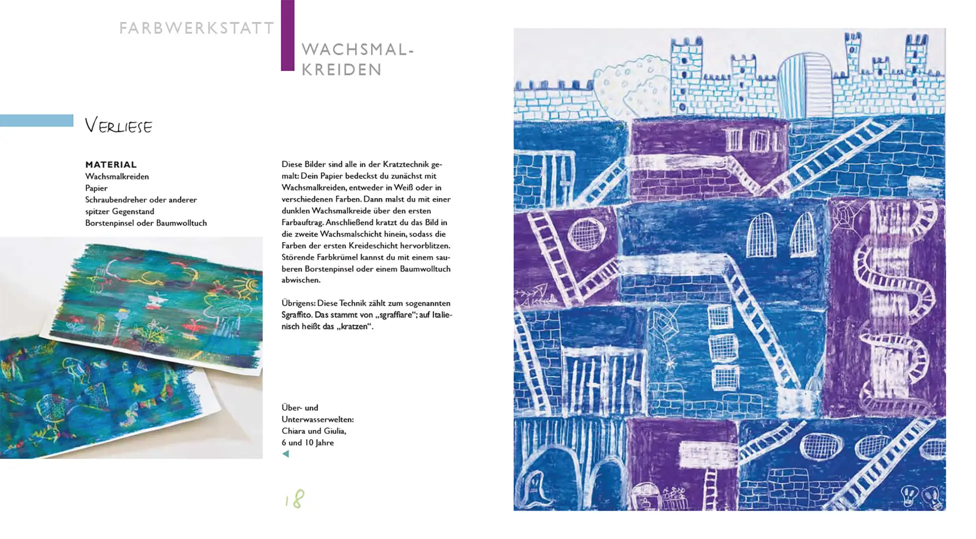 Beispielinhalt (Bild) Kinder-Werkstatt Farbe und Papier