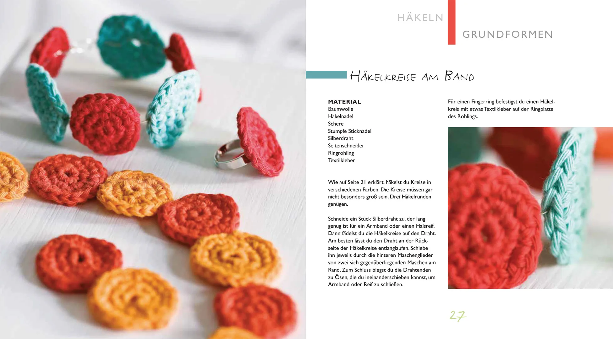 Beispielinhalt (Bild) Kinder-Werkstatt Häkeln, Stricken, Färben