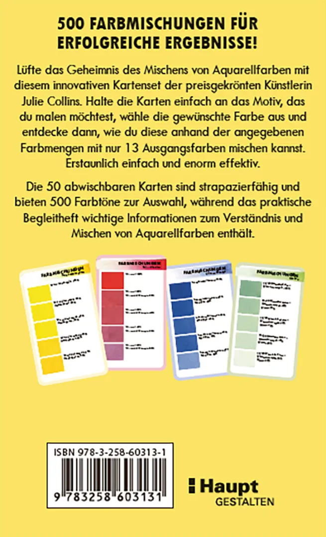 Rückseitencover Aquarellfarben mischen – das Kartenset